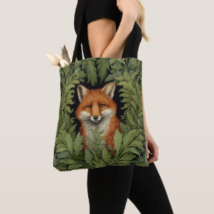 Art nouveau fox in the forest tote bag