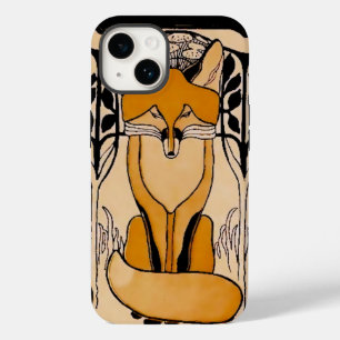Art Nouveau Foxes Illustration Woodland Wildlife Case-Mate iPhone 14 Case