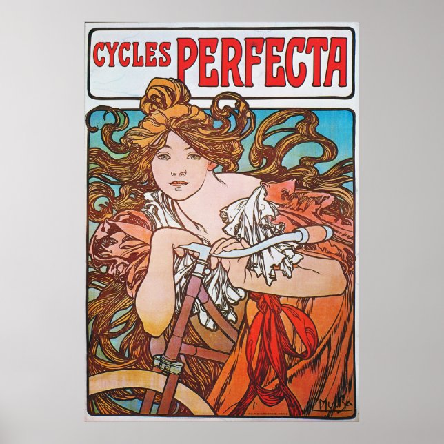 Art Nouveau French Bicycle Ad Poster (Front)