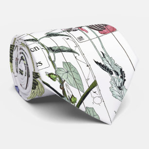 Art Nouveau French Botany Flower Collage Tie