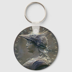 Art Nouveau French Medallion Key Ring