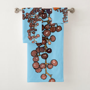 Art Nouveau Frost Grapes Bath Towel Set
