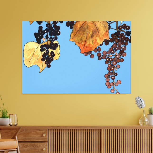 Art Nouveau Frost Grapes Canvas Print (Insitu(LivingRoom))