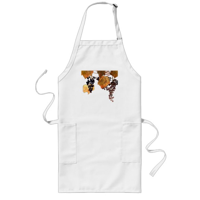 Art Nouveau Frost Grapes Long Apron (Front)
