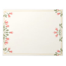 Art Nouveau Fuchsia Floral Border Notepad
