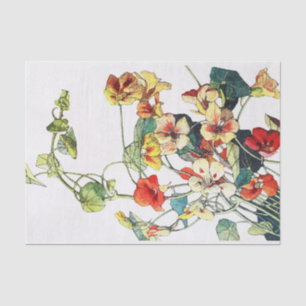 Art Nouveau Garden Nasturtium Flowers Tissue Paper