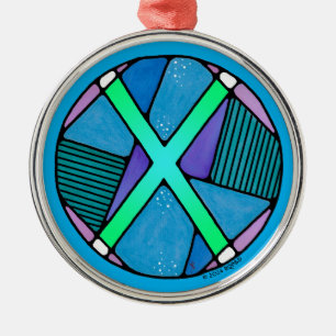 Art Nouveau Gebo Rune of Unity Metal Tree Decoration