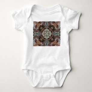 Art nouveau geometric vintage pattern baby bodysuit