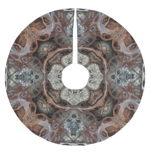 Art nouveau geometric vintage pattern brushed polyester tree skirt