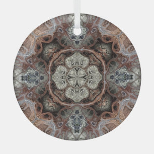 Art nouveau geometric vintage pattern glass tree decoration