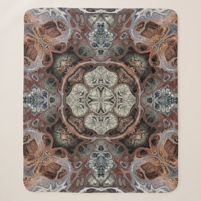 Art nouveau geometric vintage pattern  sherpa blanket (Front)