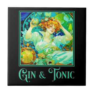 Art Nouveau Gin & Tonic Tile