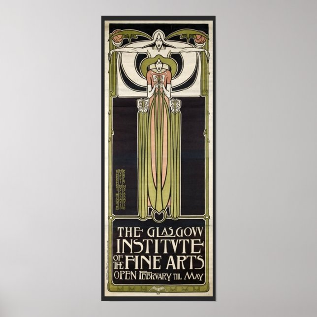 Art Nouveau Glasgow Institute of Fine Arts Poster (Front)