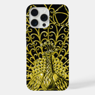 Art Nouveau Gold Peacock iPhone 15 Pro Max Case