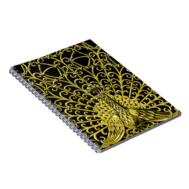 Art Nouveau Gold Peacock Notebook (Right Side)