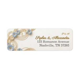 Art Nouveau Gold Return Address Label