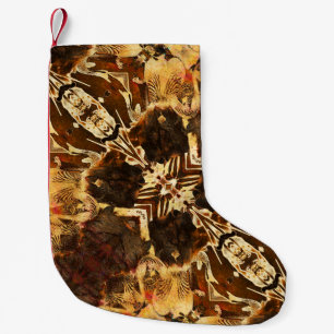 Art Nouveau: Golden Brown Vintage Small Christmas Stocking