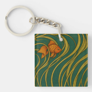Art Nouveau Goldfish Key Ring