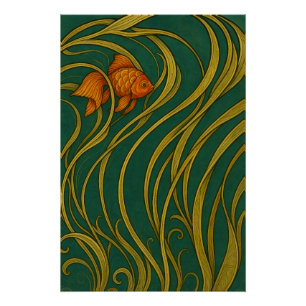 Art Nouveau Goldfish Poster