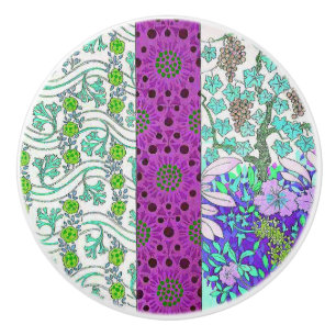 Art nouveau Grapevine floral vintage Ceramic Knob