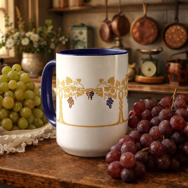 Art Nouveau Grapevines Stencil Frieze Pattern Mug (Creator Uploaded)