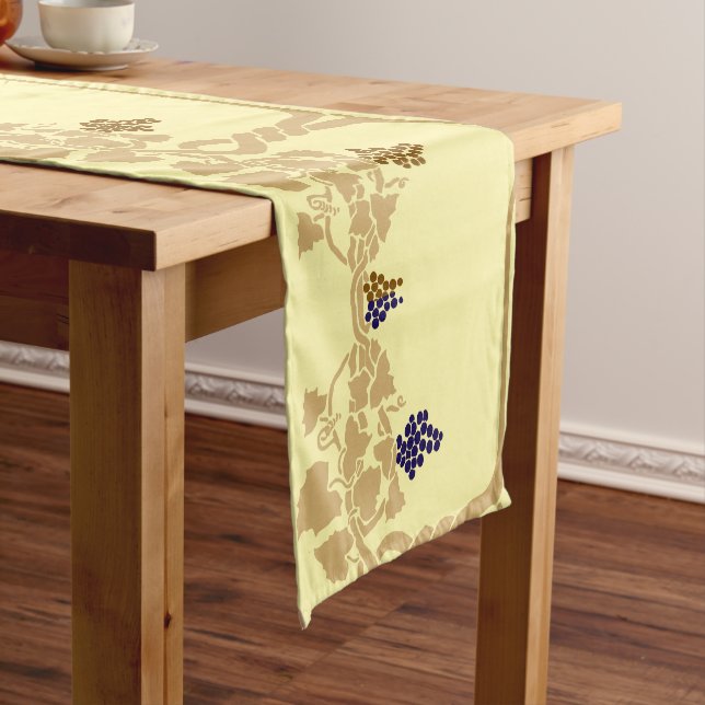 Art Nouveau Grapevines Stencil Frieze Pattern Short Table Runner (In Situ)