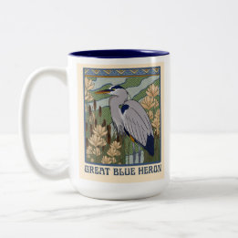 Art Nouveau Great Blue Heron Mug