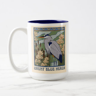 Art Nouveau Great Blue Heron Mug
