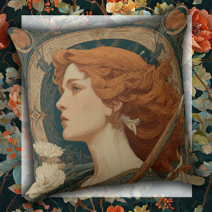 Art Nouveau Greek Goddess Cushion