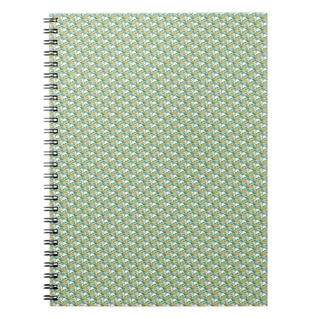 Art Nouveau Green Buttercup floral wallpaper Notebook (Front)