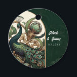 Art Nouveau Green Emerald Vintage Peacock Wedding Favour Tags<br><div class="desc">customise with or without text</div>