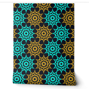 Art Nouveau Hex Star Pattern Wallpaper