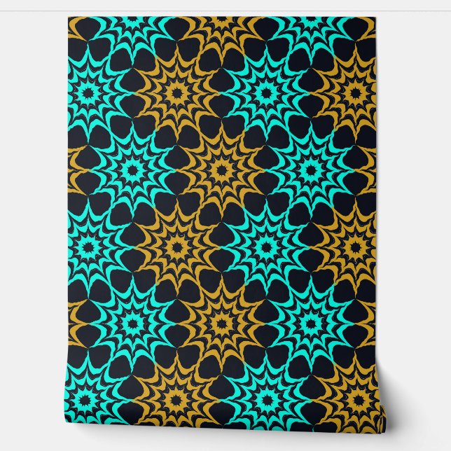 Art Nouveau Hex Star Pattern  Wallpaper (Unrolling)