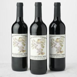 Art Nouveau Homemade Blackberry Template Wine Label