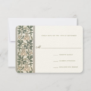 Art Nouveau Honey Suckle Wedding RSVP Card