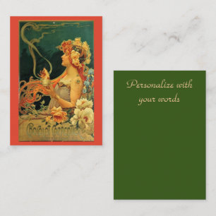 Art nouveau hot chocolate floral advertisement  card