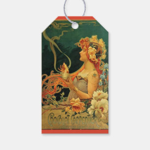 Art nouveau hot chocolate floral advertisement   gift tags