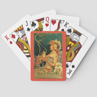 Art nouveau hot chocolate floral advertisement  playing cards