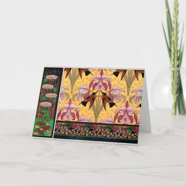 Art nouveau hummingbird flower verneuil art card (Front)