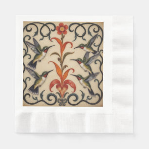 Art Nouveau hummingbird Napkin