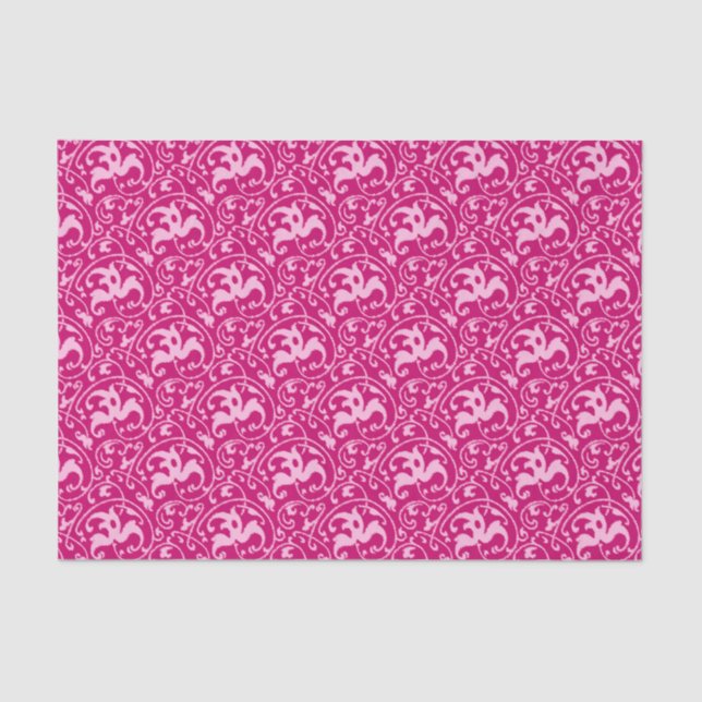 Art Nouveau Ikat - Fuchsia and Pale Pink Tissue Paper (Front)