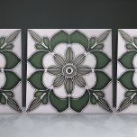 Art Nouveau Inspired Classic Floral Geometric Tile<br><div class="desc">Dive into the era of aesthetic innovation with our Art Nouveau Inspired Ceramic Tile. This tile pays homage to the revolutionary art movement of the late 19th and early 20th centuries, blending organic forms with geometric precision in a design as timeless as Art Nouveau itself. Each tile features a distinctive,...</div>