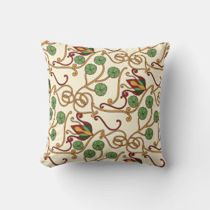 Art Nouveau-inspired floral design Cushion