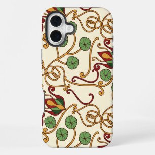 Art Nouveau-inspired floral design iPhone 16 Plus Case