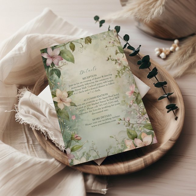 Art Nouveau Inspired Floral Symphony Wedding Enclosure Card (Creator Uploaded)