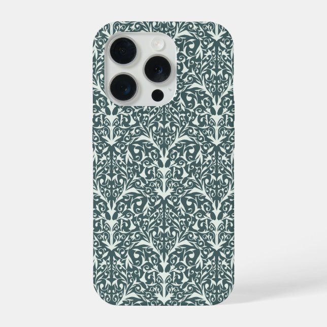 Art Nouveau Inspired Florals IPhone Case - Green (Back)