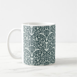 Art Nouveau Inspired Florals Mug - Green