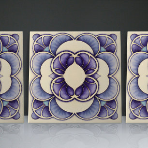 Art Nouveau-Inspired Lisbon Jacaranda Blossom Tile