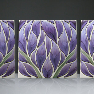 Art Nouveau-Inspired Lisbon Jacaranda Blossom Tile