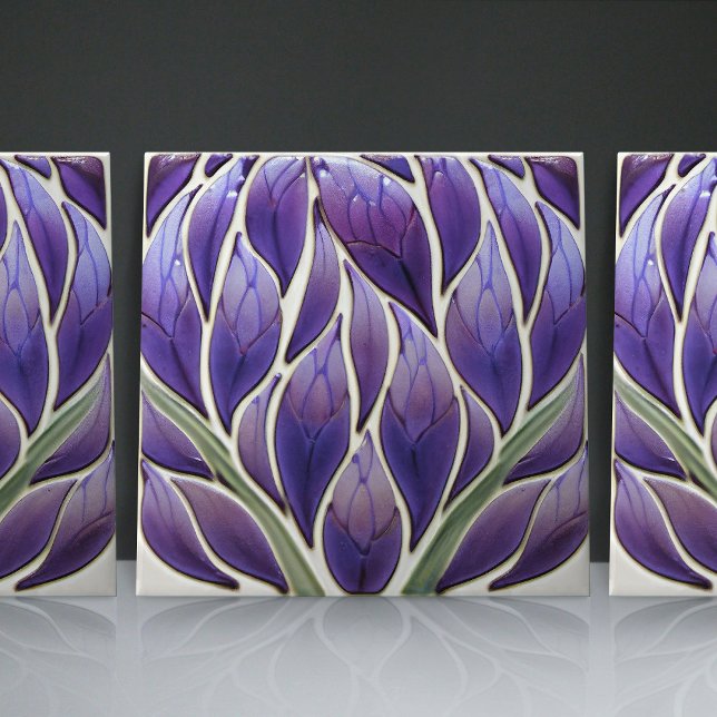 Art Nouveau-Inspired Lisbon Jacaranda Blossom Tile (Creator Uploaded)